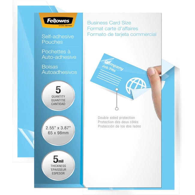 Fellowes Self-Adhesive Pouches - ID Tag, 5mil, 5 pack 5220701