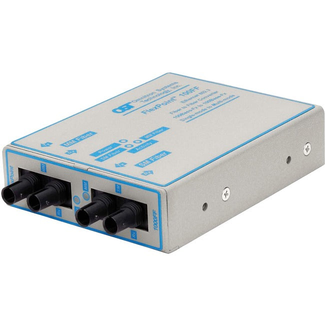FlexPoint 100Mbps Ethernet Fiber to Fiber Media Converter ST Multimode 5km to Single-Mode 60km 4412-2