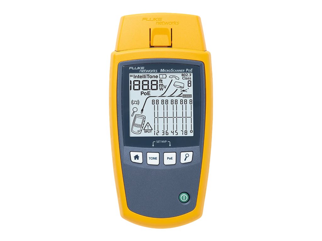 Fluke MicroScanner PoE Industrial Ethernet Professional Kit - Network tester kit