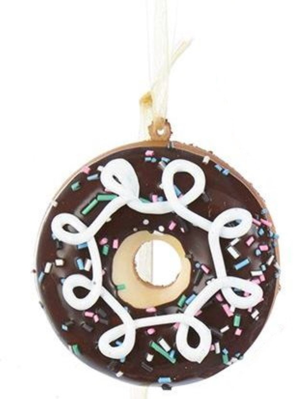Foam Donut Ornament - Chocolate with Swirls