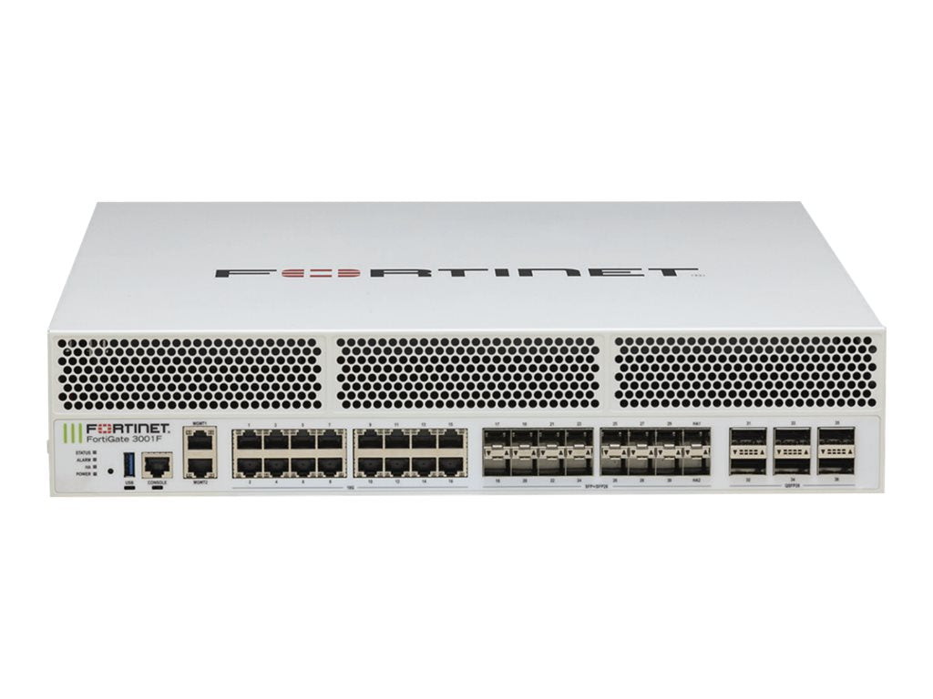 Fortinet FortiGate 3001F-DC - Security appliance - with 3 years FortiCare Premium Support + 3 years FortiGuard Unified