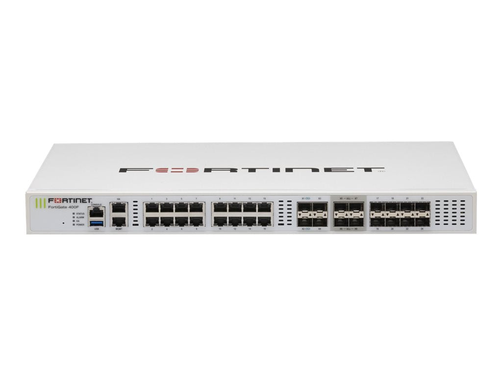 Fortinet FortiGate 400F-DC - Security appliance - with 1 year FortiCare Premium Support + 1 year FortiGuard Unified