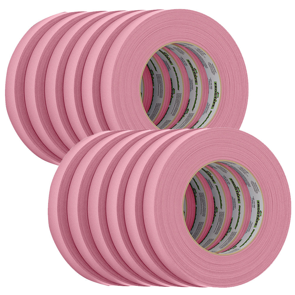 FrogTape CP 325 Medium-High Adhesion Masking Tape - 18MM x 55M x 12-Pack - Pink - Rated