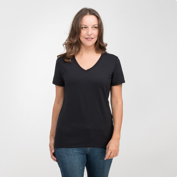 Fruit of the Loom® HD Cotton™ Women’s V-Neck Tee – Softness Meets Style
