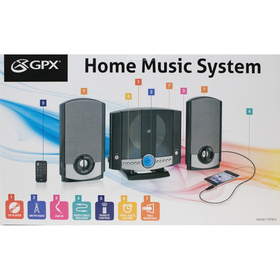 GPX HM3817DT Micro Hi-Fi System HM3817DTBLK