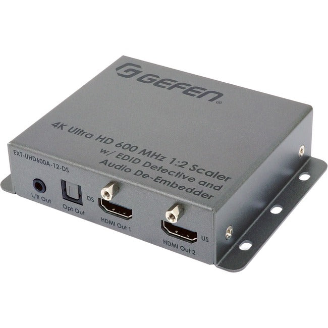 Gefen 4K Ultra HD 600 MHz 1:2 Scaler w/ EDID Detective and Audio De-Embedder EXT-UHD600A-12-DS