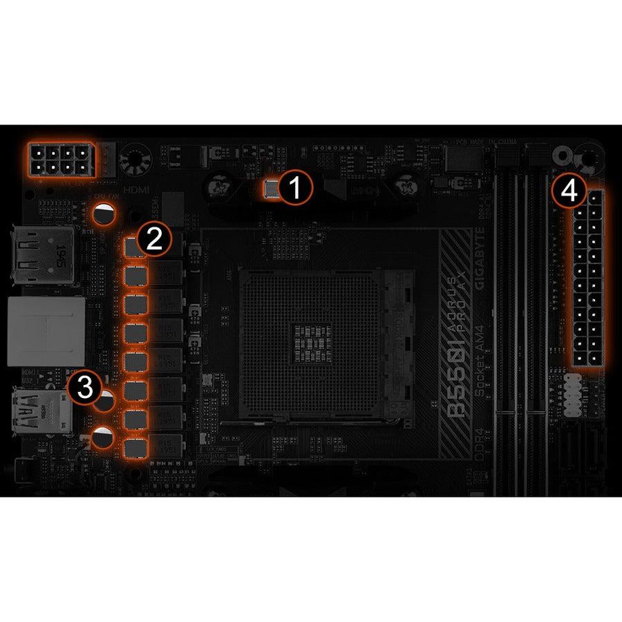 Gigabyte B550I Aorus Pro Ax Am4 Amd B550 Mini-Itx Motherboard With Dual M.2, Sata 6Gb/S, Usb 3.2 Gen 1, Wifi 6, 2.5 Gbe Lan, Pcie 4.0