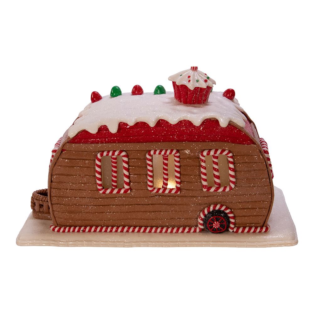 Gingerbread Junction Camper LED Table Piece