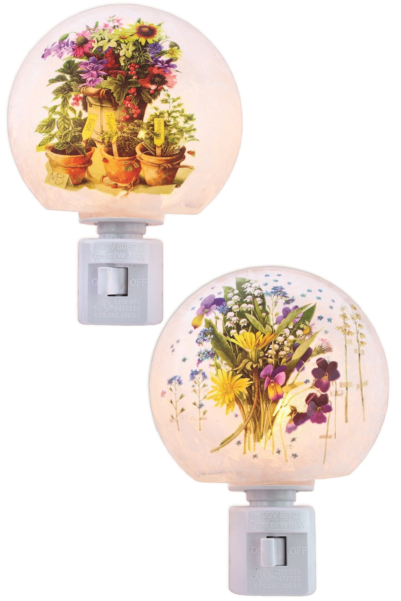 Glass Nightlight - Herb Garden - Pots
