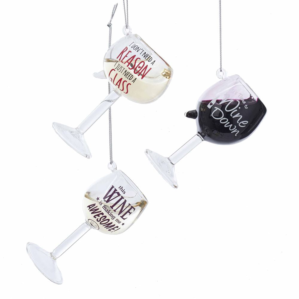 Glass Wine Glass Ornament - This Wine Is Making Me Awesome