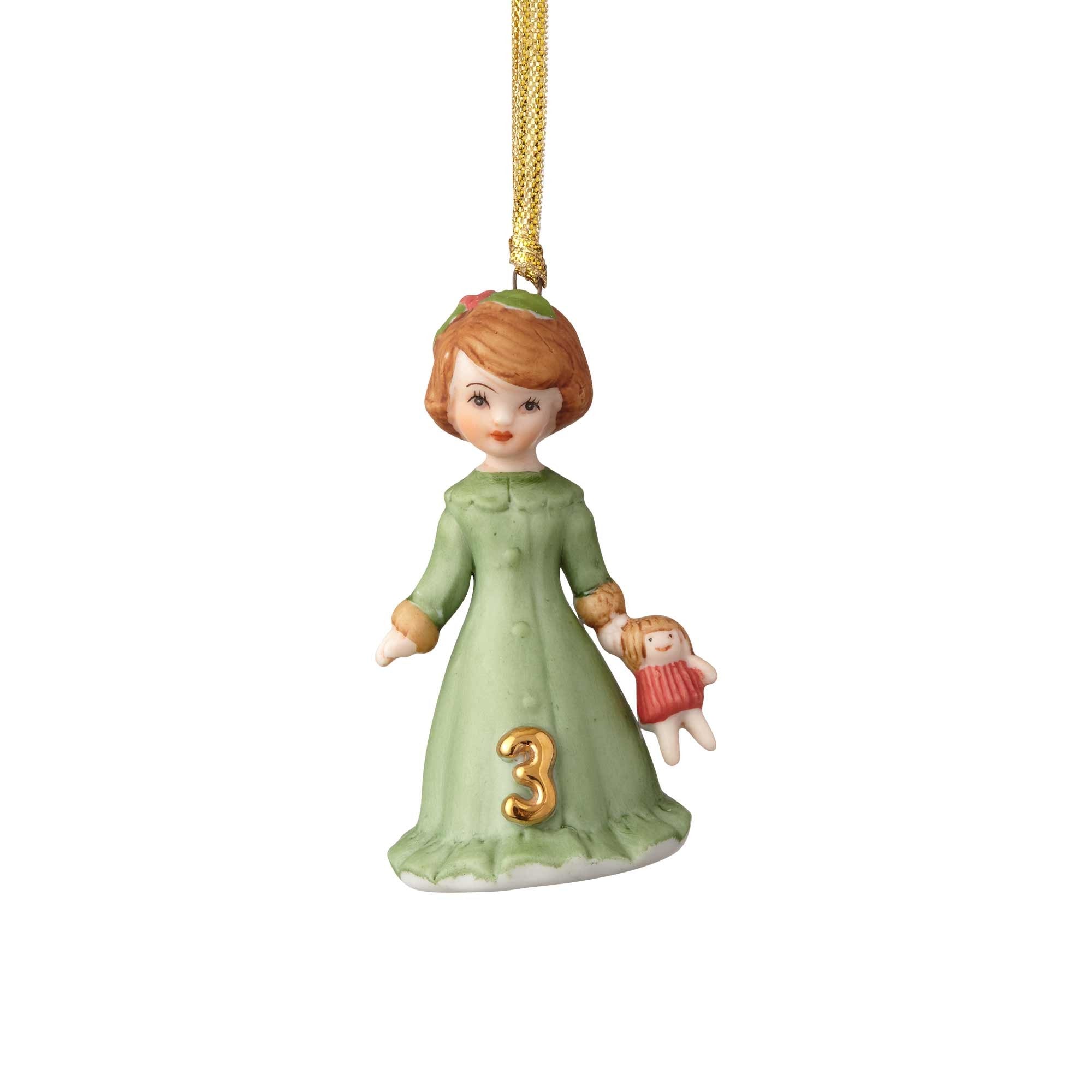Growing Up Girl Ornament - Brunette Babies 1st