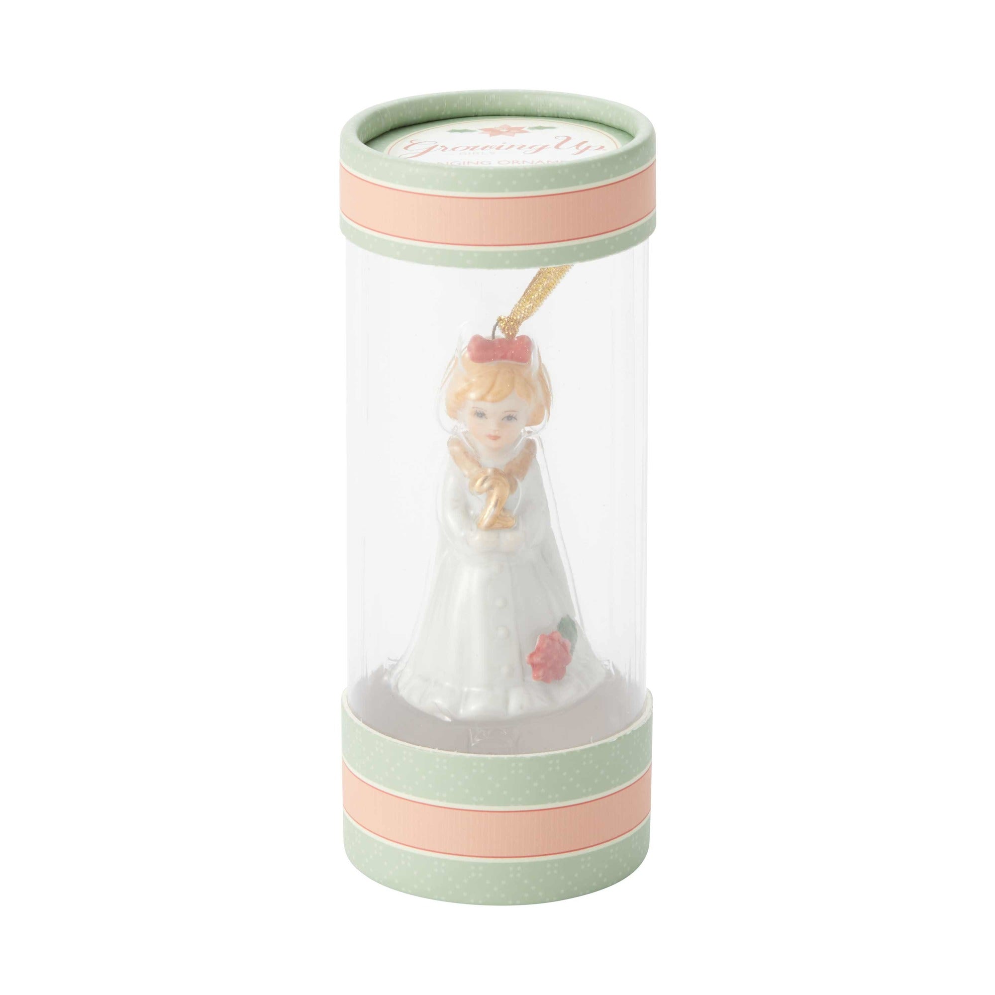 Growing Up Girl Ornament - Brunette Babies 1st