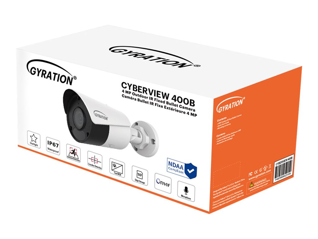Gyration Cyberview 400B - Network surveillance camera - bullet - outdoor - waterproof - color (Day&Night) - 4 MP - 2688 x 1520 CYBERVIEW400B