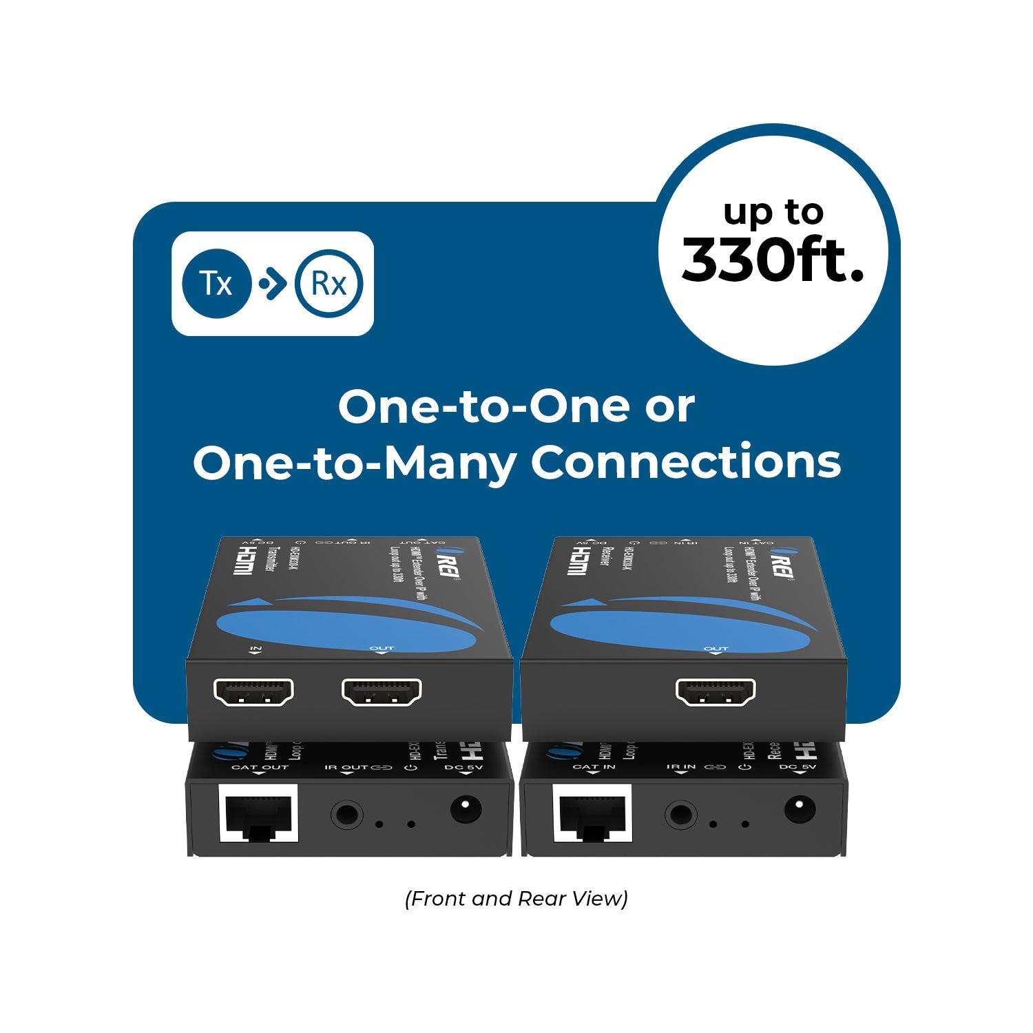 HDMI Over IP Extender Full HD 1080P upto 330 ft CAT5e/6 Cable with IR (HD-EXM330-K)