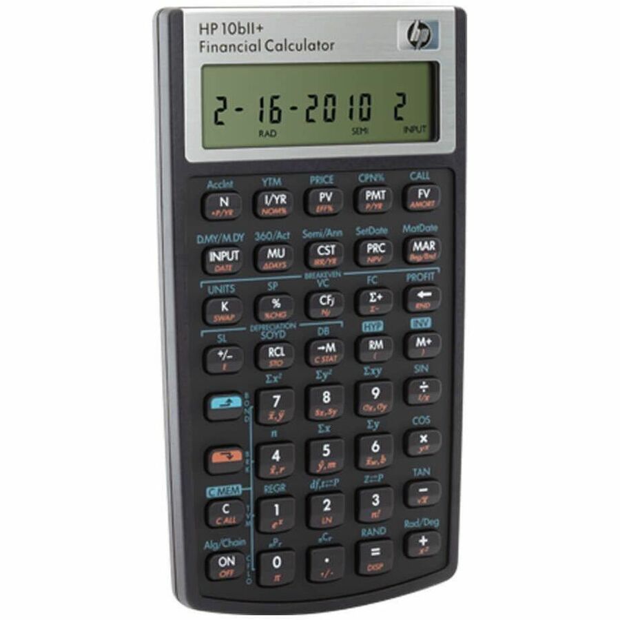 HP 10bII+ Financial Calculator - Power OFF Memory Protection - 1 Line(s) - 12 Digits -