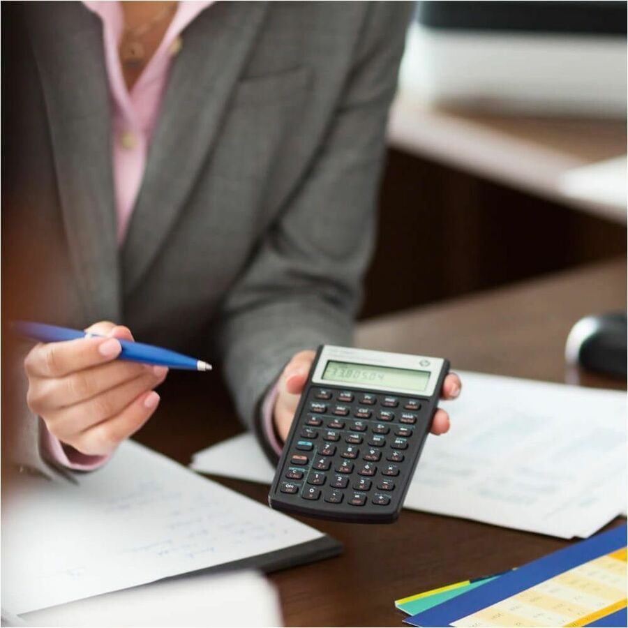 HP 10bII+ Financial Calculator - Power OFF Memory Protection - 1 Line(s) - 12 Digits -