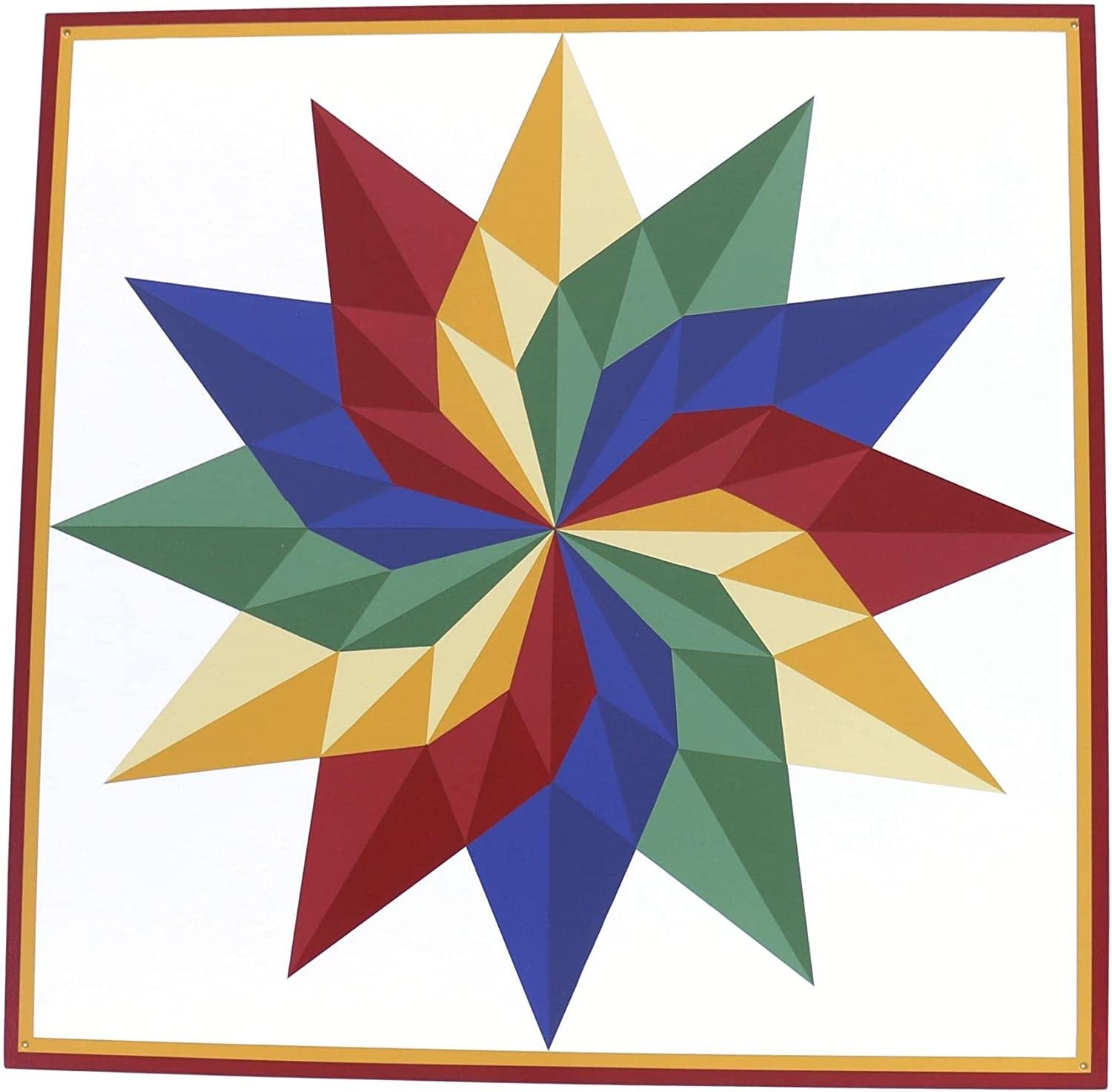 Hand-Painted Barn Quilt Sign, Dahlia "Sunburst" Design, 36" x 36"