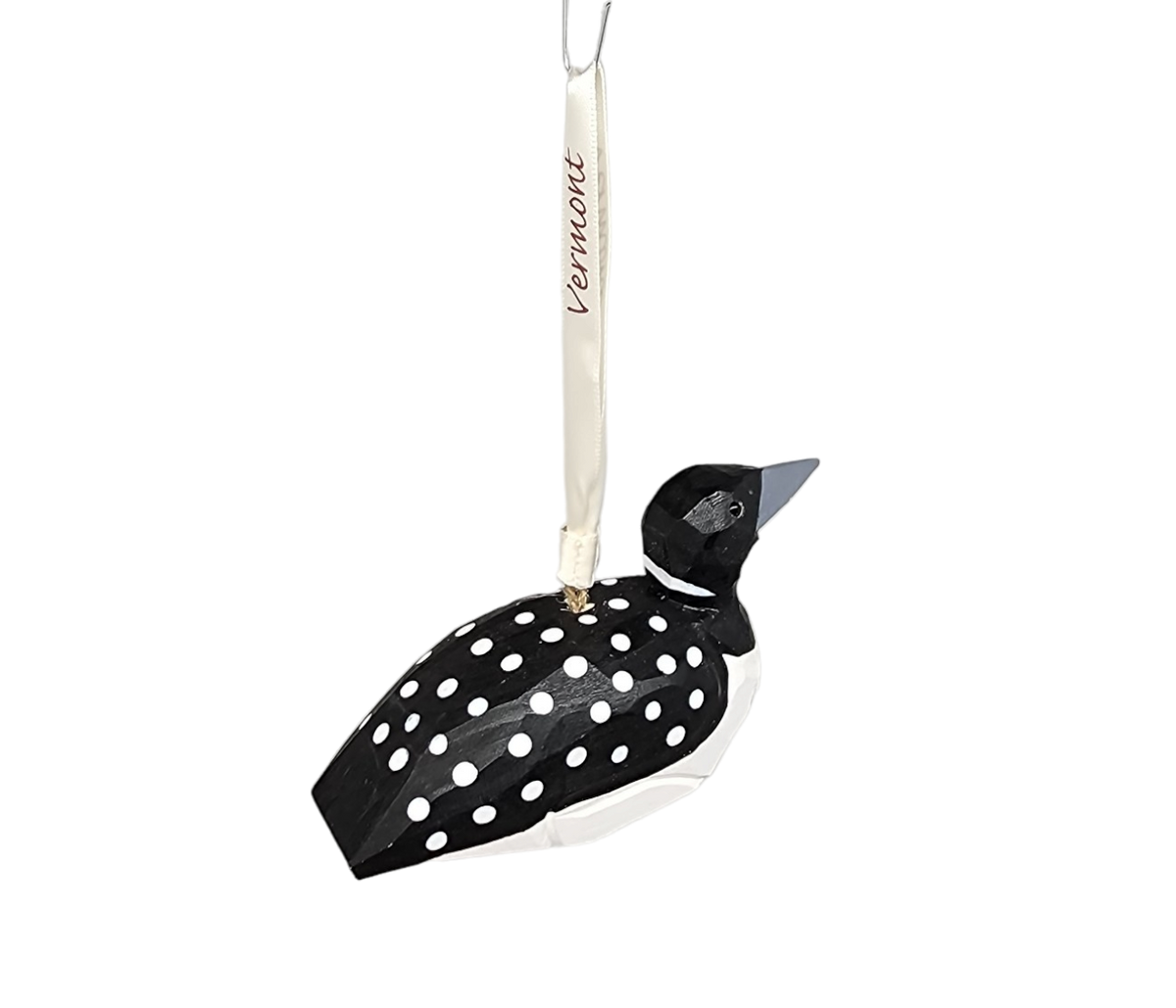 Handcarved Wood Ornament - Spotted Loon