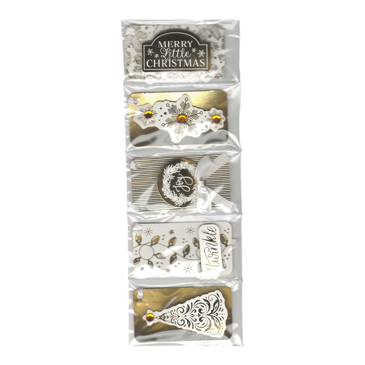 Handmade Gift Tags 5 Count - Elegant Gold