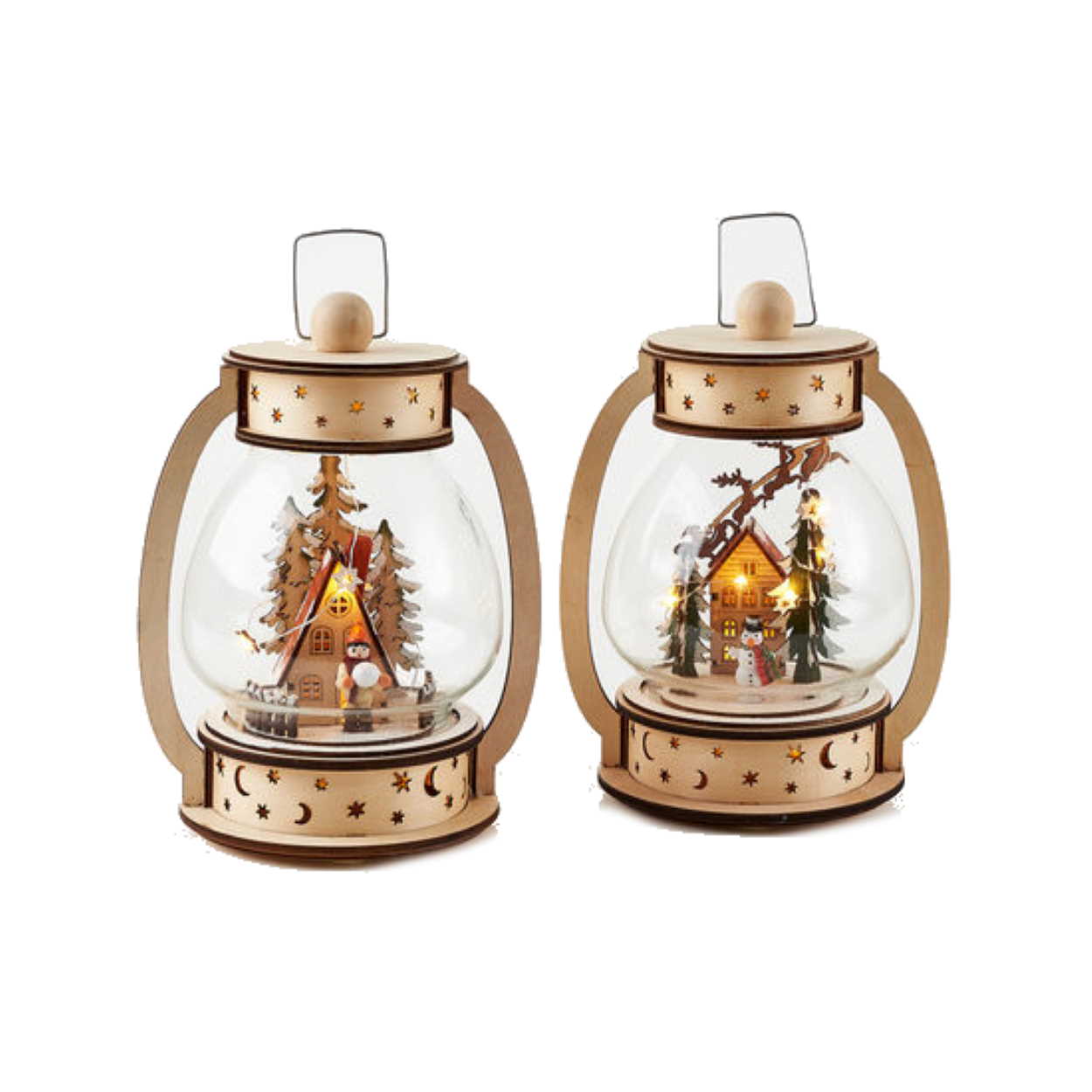 Hanging Wooden Lantern Scene - Woodsman