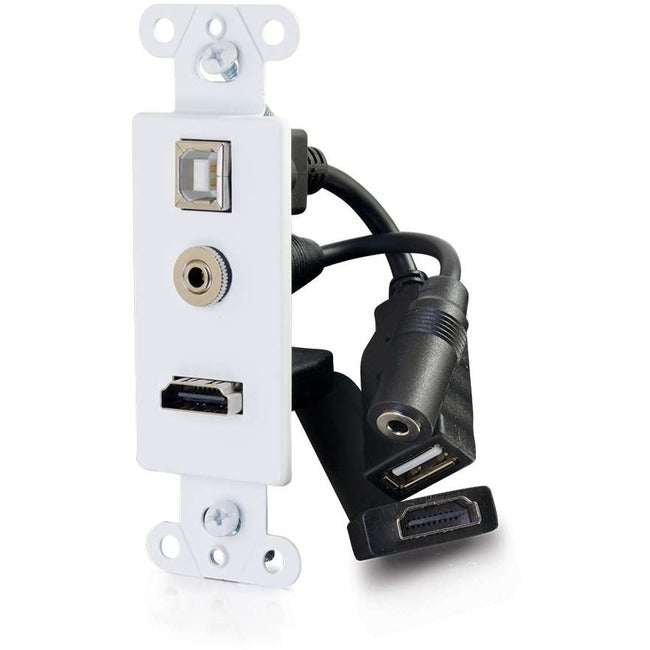 Hdmi&Reg;, Usb And 3.5Mm Audio Pass Through Decorative Wall Plate - White