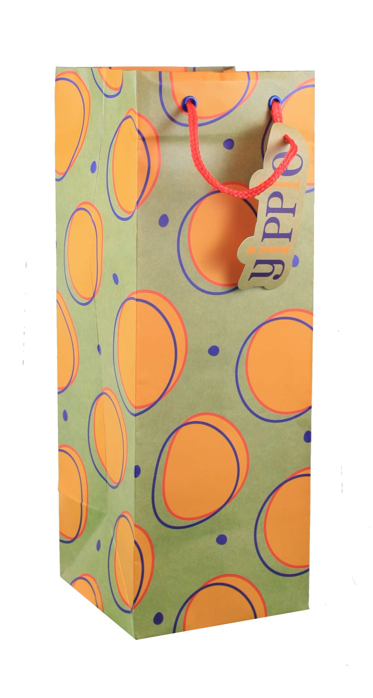 Heavyweight Bottle Gift Bag - Offset Orange