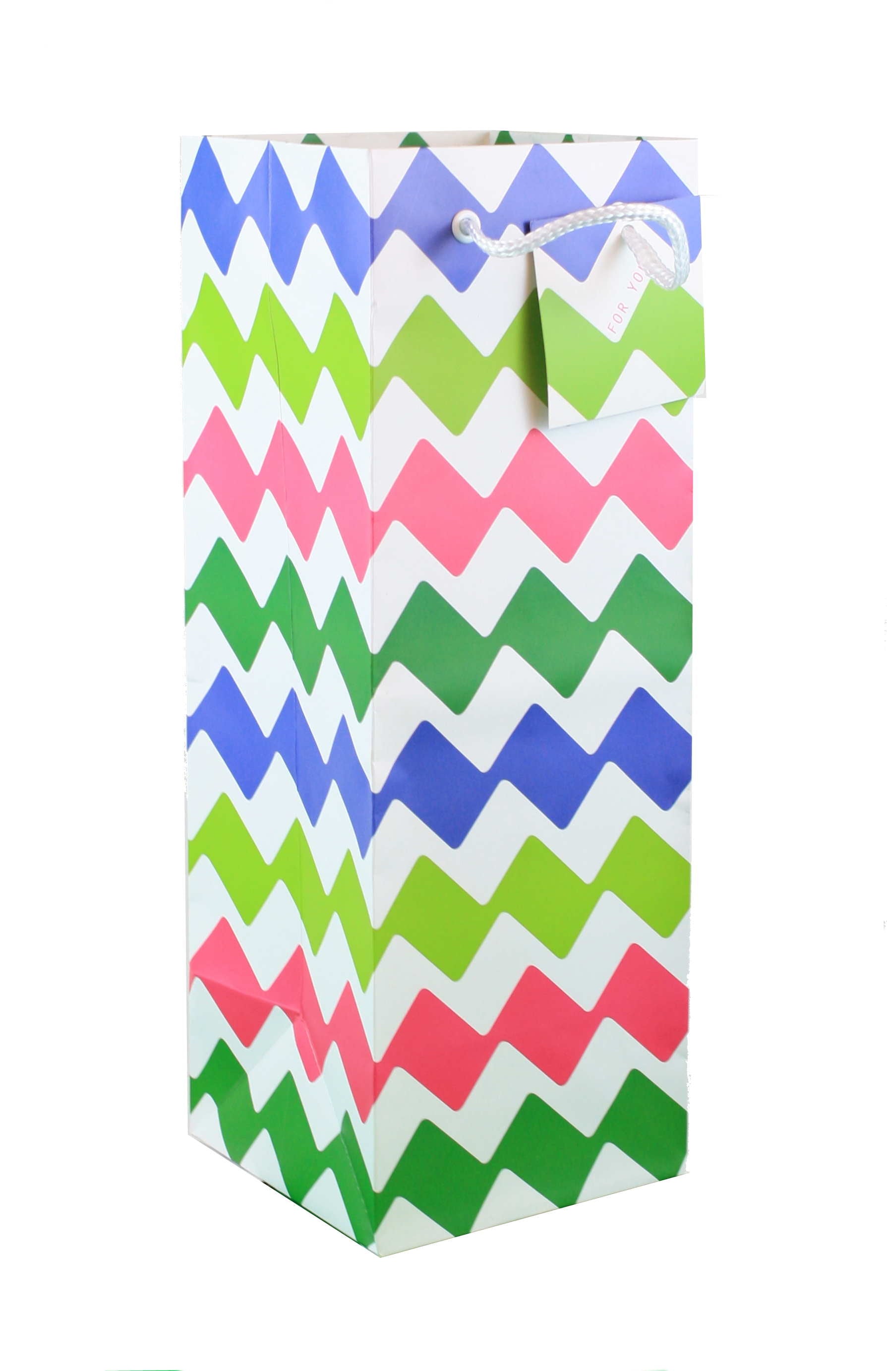 Heavyweight Bottle Gift Bag - Zig Zag
