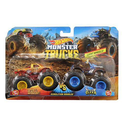 Hot Wheels Monster Trucks 1:64 Demolition Doubles 2-Pack for Kids