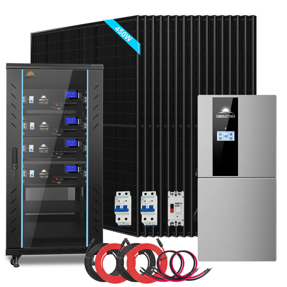 Hybrid Solar Kit 11.4KW 48V Split Phase 20.48KWH/51.2KWH Lithium Battery 450 Watt Solar Panel SGH-11N2E/ SGH-11N5E