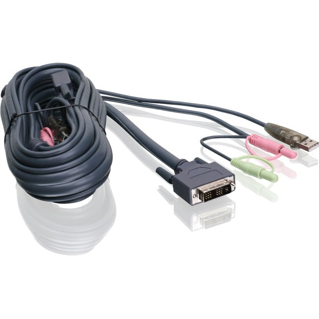 IOGEAR 10ft (3m) Single Link DVI-I USB KVM Cable G2L7D03UI