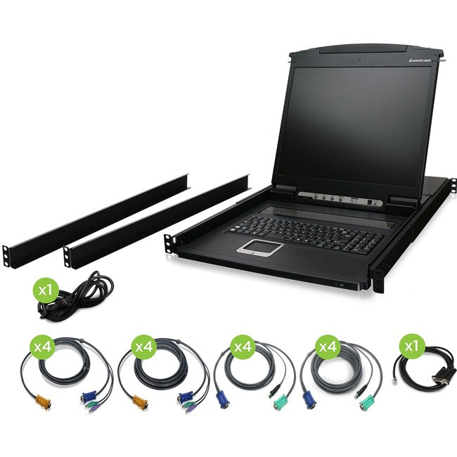 IOGEAR 16-Port 19 LCD KVM Drawer Kit with PS/2 and USB KVM Cables" GCL1916KIT