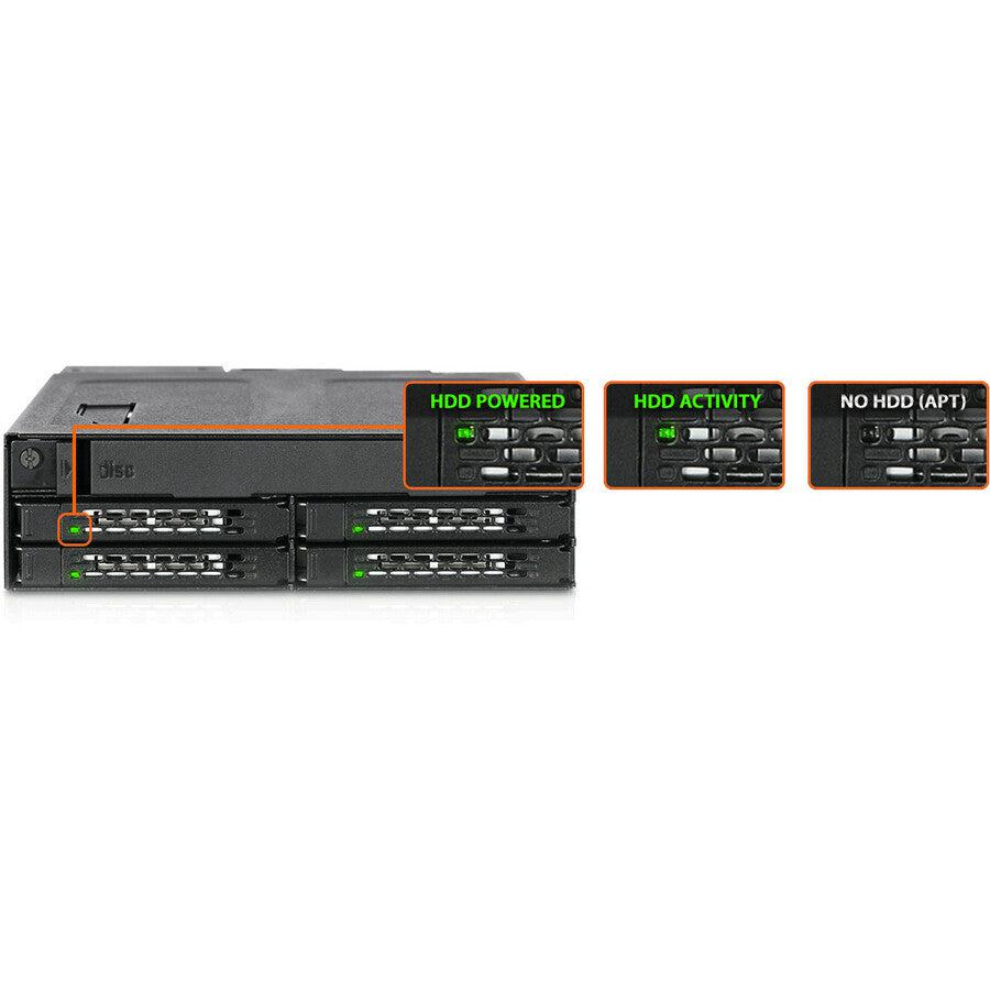 Icy Dock Tougharmor Mb604Spo-B 4X 2.5 Inch Sas & Sata Ssd/Hdd & (Ultra) Slim Odd Backplane Cage
