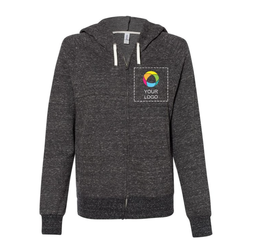 JERZEES® Women's Snow Heather French Terry Full-Zip Hooded Sweatshirt – Cozy Warmth with a Chic, Heathered Style