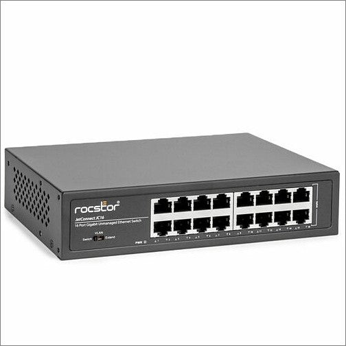 JetConnect JC16 16-Port Gigabit Unmanaged Switch for Business Desktop/Rackmount