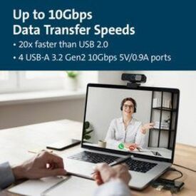 Kensington CH1200 USB-C 10Gbps 4-Port Hub - USB 3.2 Gen 2 (3.1 Gen 2) Type-C - External -