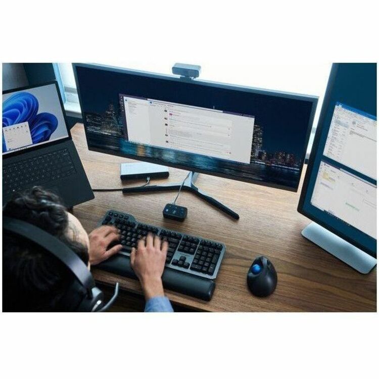 Kensington Pro Fit Ergo TB450 Trackball - Optical - Wireless - Bluetooth - 2.40 GHz - Blac