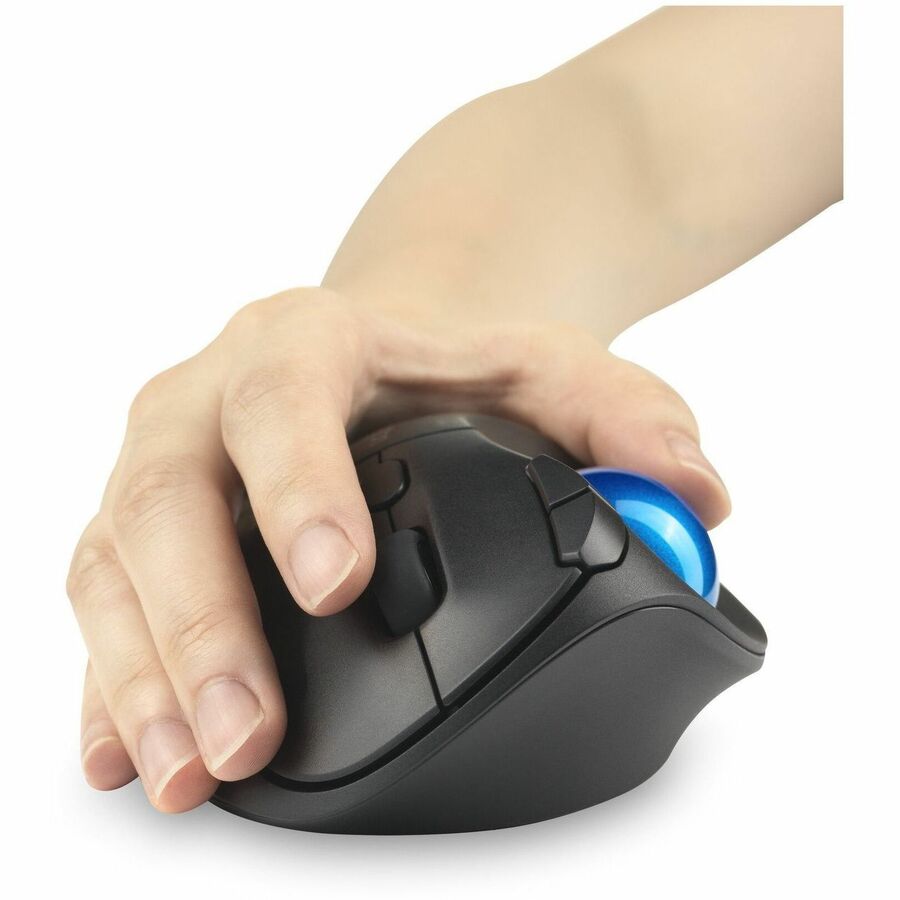 Kensington Pro Fit Ergo TB450 Trackball - Optical - Wireless - Bluetooth - 2.40 GHz - Blac