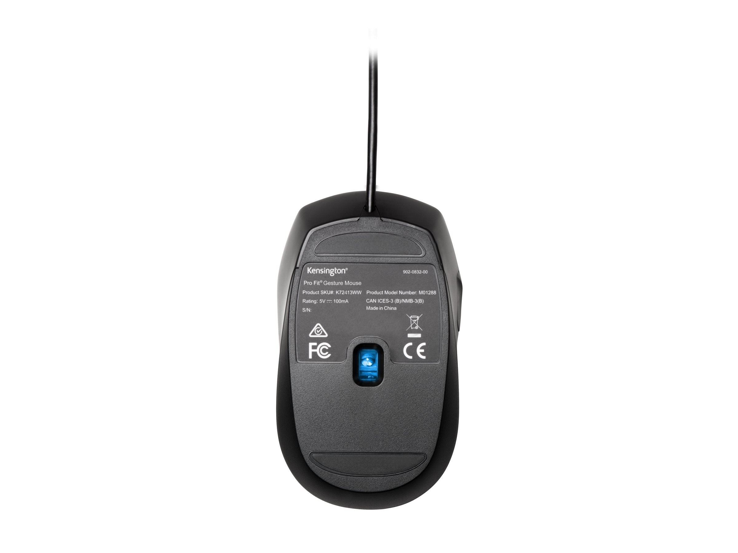 Kensington Pro Fit - Mouse - mid-size - right-handed - optical - 6 buttons - wired - USB - black - sustainable packaging