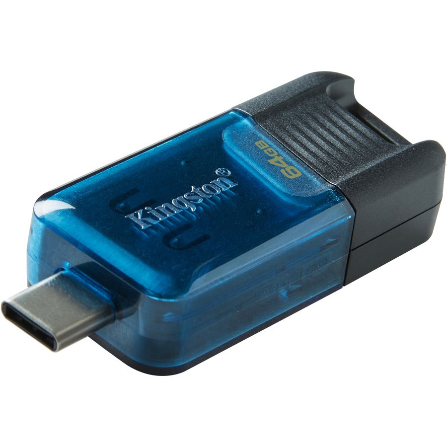 Kingston DataTraveler 80 M 64GB USB 3.2 (Gen 1) Type C Flash Drive - 64 GB - USB 3.2 (Gen