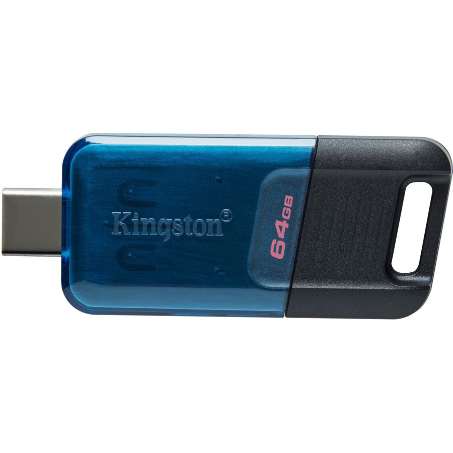 Kingston DataTraveler 80 M 64GB USB 3.2 (Gen 1) Type C Flash Drive - 64 GB - USB 3.2 (Gen