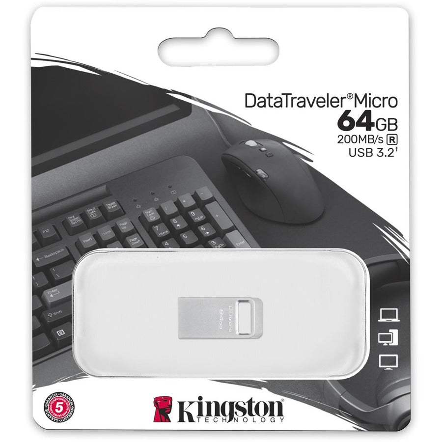 Kingston DataTraveler Micro USB Flash Drive DTMC3G2/64GB
