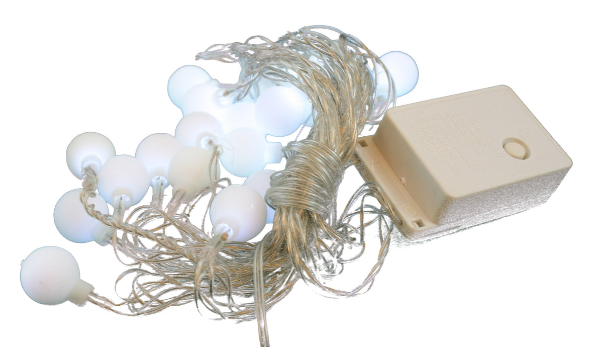 LED 'Bulb' String Light - White 28 Lights