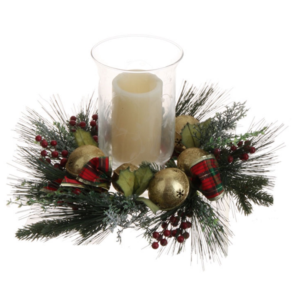 LED Pillar Candle Changeable (Pine Candle Ring / Autumn Candle Ring)