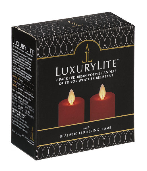 LED Votive Candle 2 Piece Set - Red