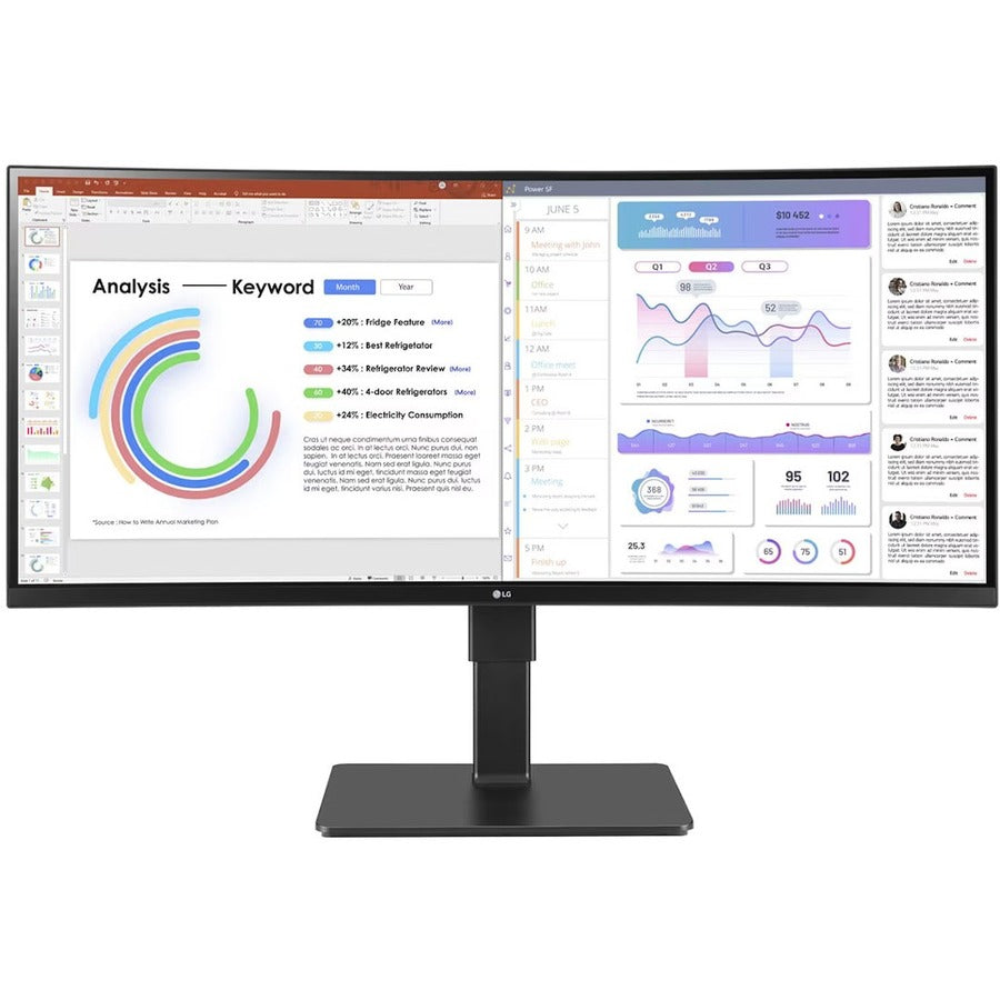 LG Ultrawide 34BQ77QB-B 34" Class Webcam UW-QHD Curved Screen LED Monitor - 21:9 -