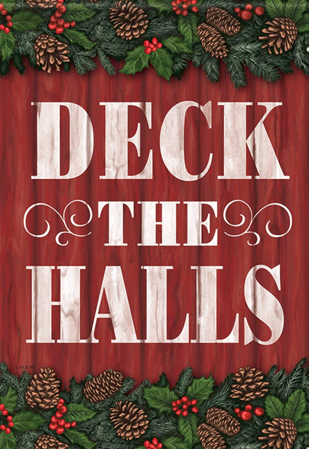 Large Double Sided House Flag - Christmas Garland