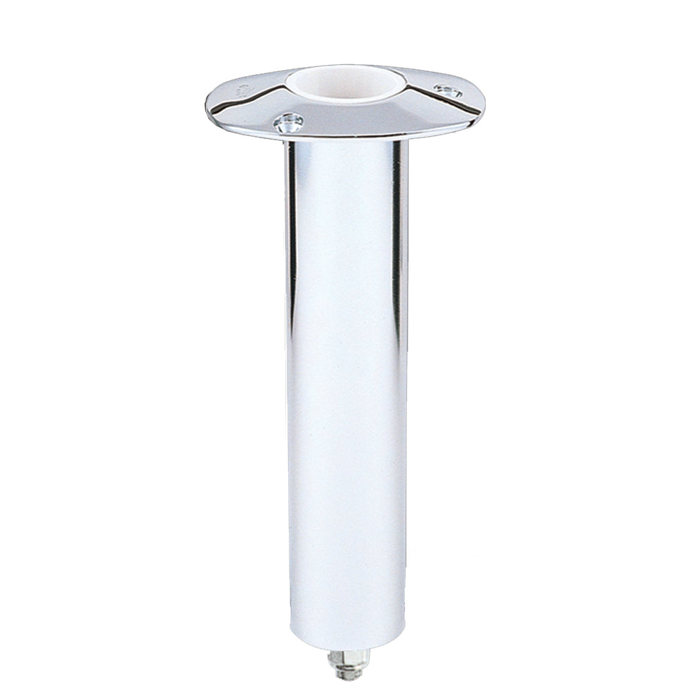 Lee's 0° Stainless Steel Swivel Base Flush Mount Rod Holder - Extra Long Tube 2.25"