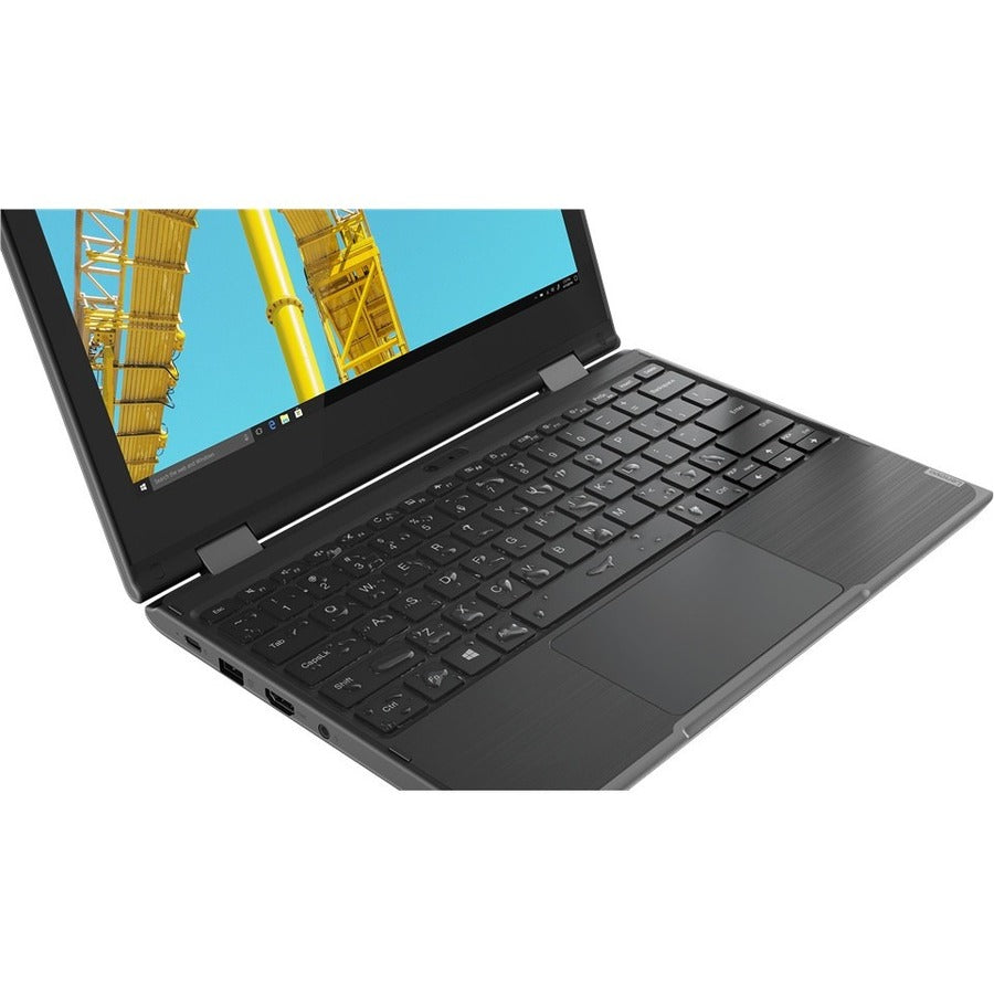 Lenovo 300e 81M900EXUS 11.6 Touchscreen Convertible 2 in 1 Notebook - HD - Intel Pentium Silver N5030 - 4 GB - 128 GB SSD - English Keyboard - Black"