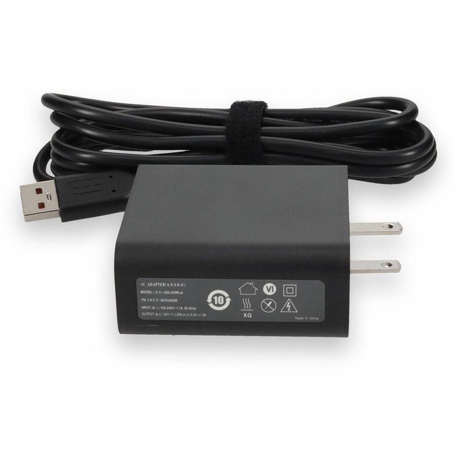 Lenovo ADL65WDA Compatible 65W 20V at 3.25A Black Laptop Power Adapter and Cable ADL65WDA-AA
