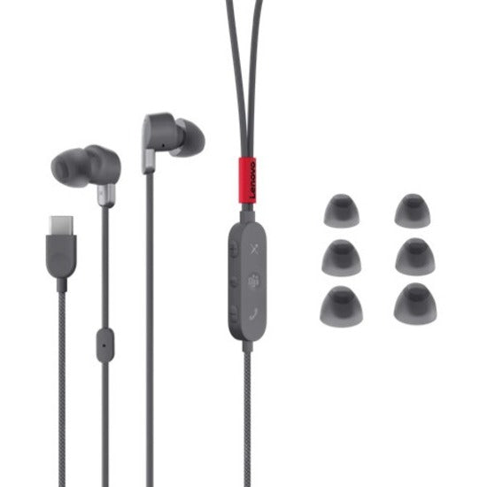 Lenovo Go USB-C ANC In-Ear Headphones - Stereo - Wired - 32 Ohm - 20 Hz - 20 kHz - Earbud